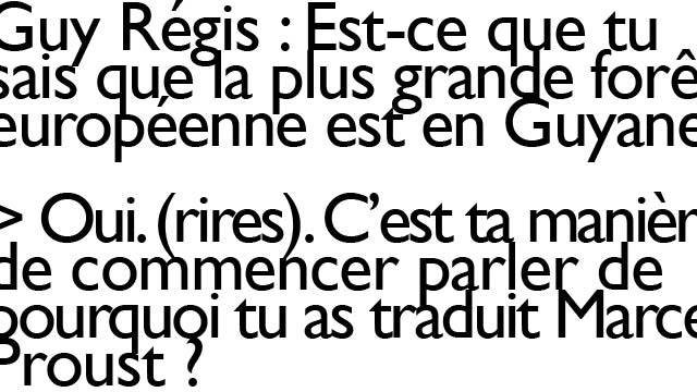 A dialog between Guy Régis Jr & Jc Lanquetin