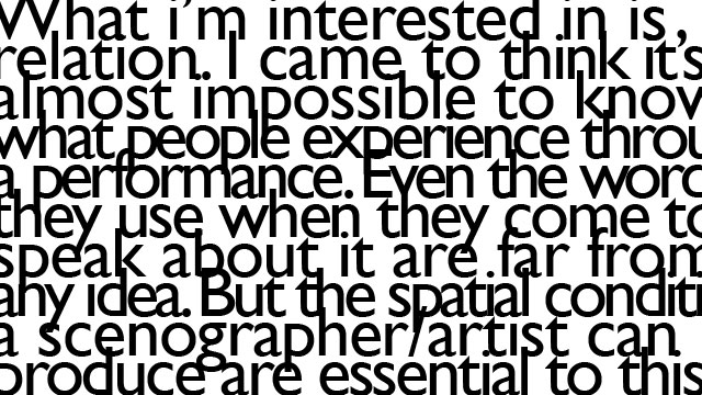 Statement // On scenography